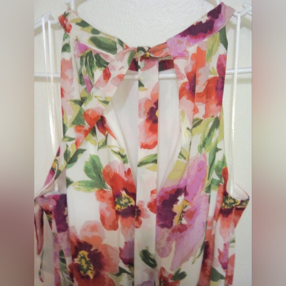 Emma & Michelle Dress Size Sm Long Chiffon Floral Halter Top Gorgeous Goddess - Picture 4 of 7